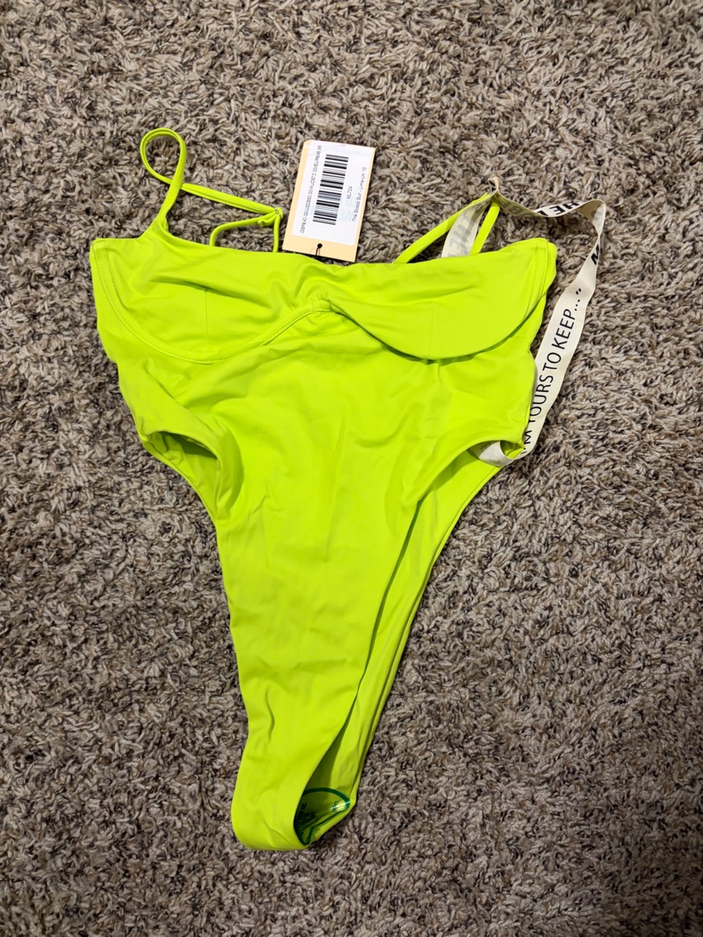 Neon Lime Green High-Cut One-Piece Swimsuit